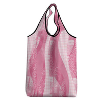Polynesian Tribal Pattern Patchwork Picturesque Grocery Bag Rose Pink