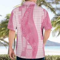 Polynesian Tribal Pattern Patchwork Picturesque Hawaiian Shirt Rose Pink