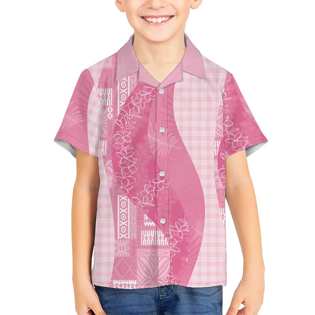 Polynesian Tribal Pattern Patchwork Picturesque Hawaiian Shirt Rose Pink