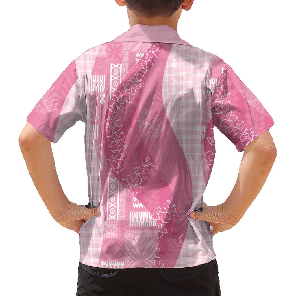 Polynesian Tribal Pattern Patchwork Picturesque Hawaiian Shirt Rose Pink