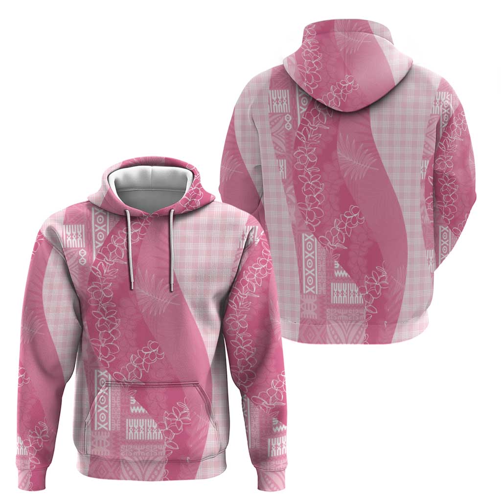 Polynesian Tribal Pattern Patchwork Picturesque Hoodie Rose Pink