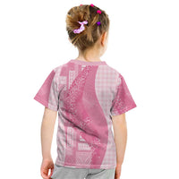 Polynesian Tribal Pattern Patchwork Picturesque Kid T Shirt Rose Pink