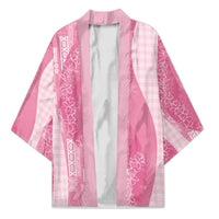 Polynesian Tribal Pattern Patchwork Picturesque Kimono Rose Pink