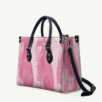 Polynesian Tribal Pattern Patchwork Picturesque Leather Bag Rose Pink