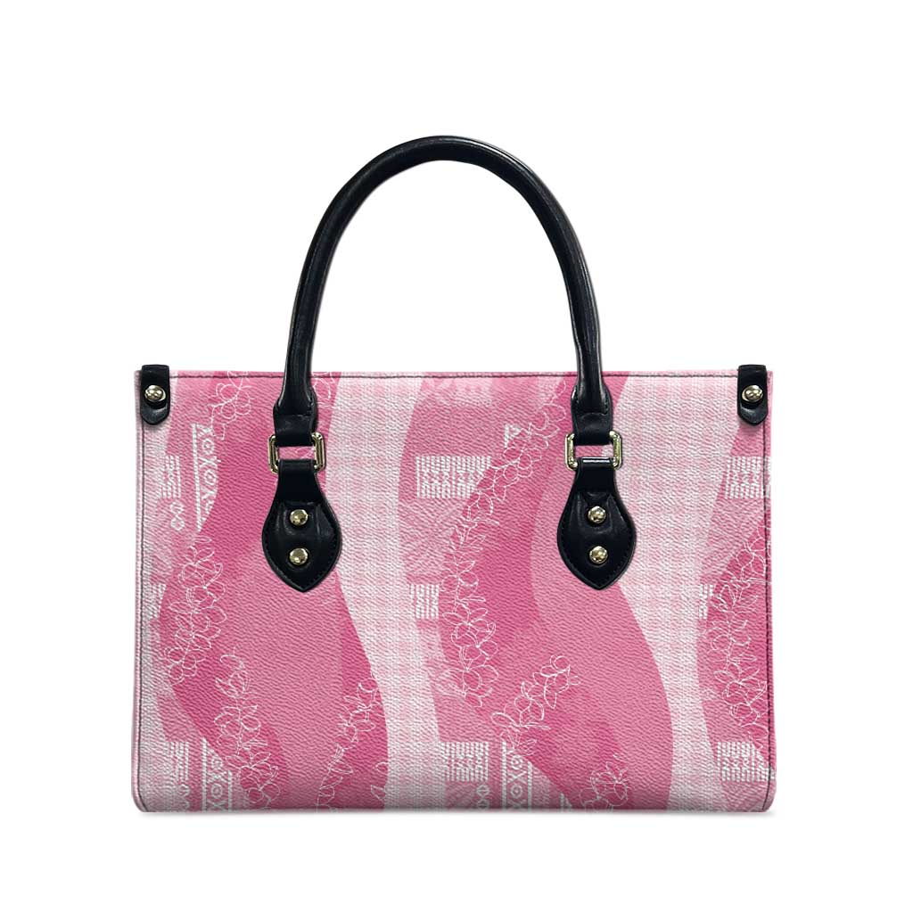 Polynesian Tribal Pattern Patchwork Picturesque Leather Bag Rose Pink