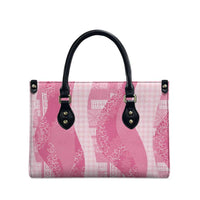 Polynesian Tribal Pattern Patchwork Picturesque Leather Bag Rose Pink