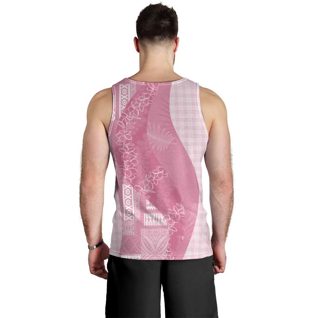 Polynesian Tribal Pattern Patchwork Picturesque Men Tank Top Rose Pink