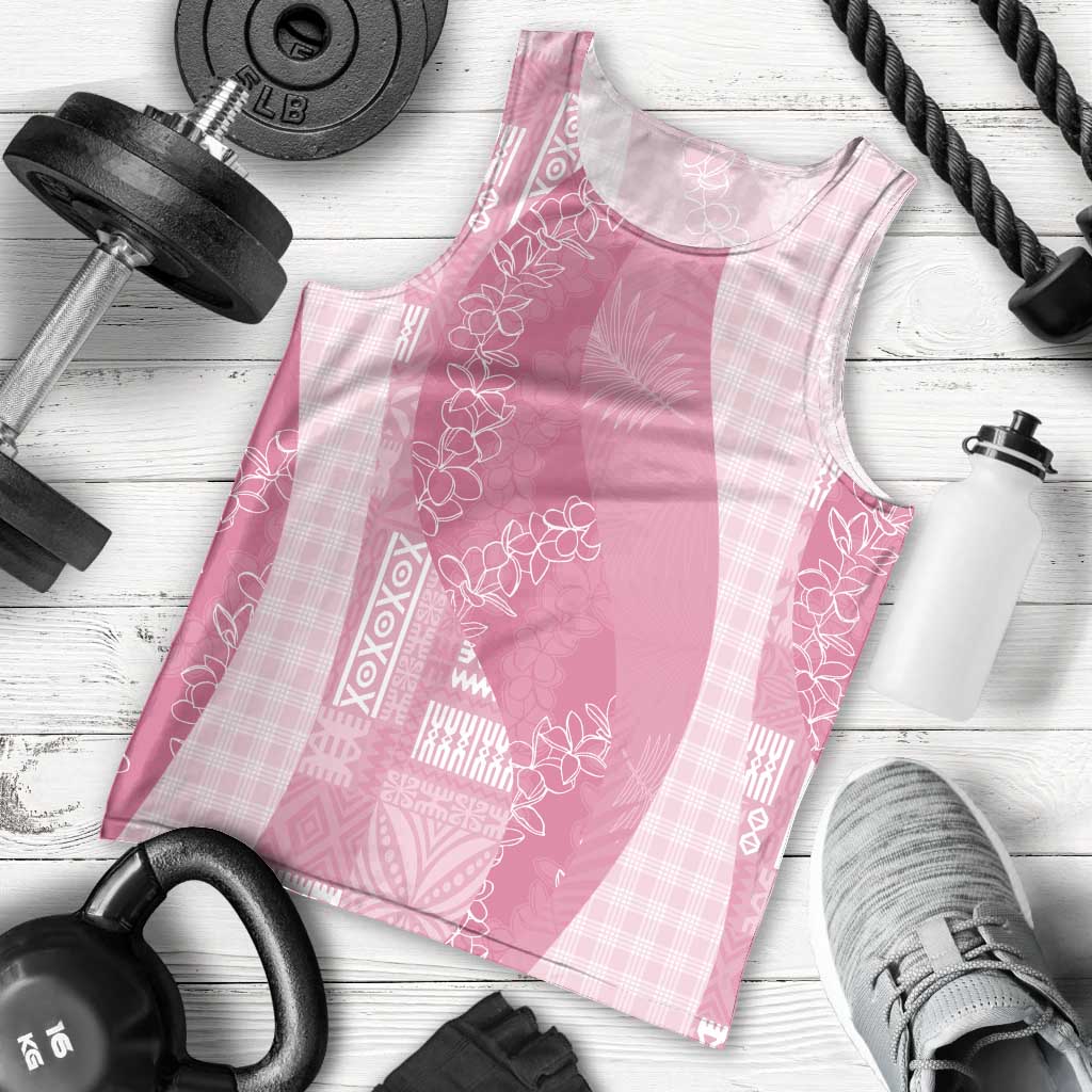 Polynesian Tribal Pattern Patchwork Picturesque Men Tank Top Rose Pink