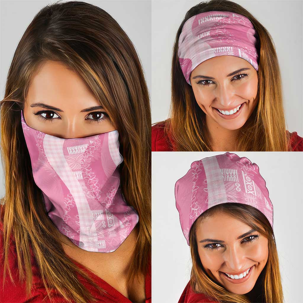 Polynesian Tribal Pattern Patchwork Picturesque Neck Gaiter Rose Pink