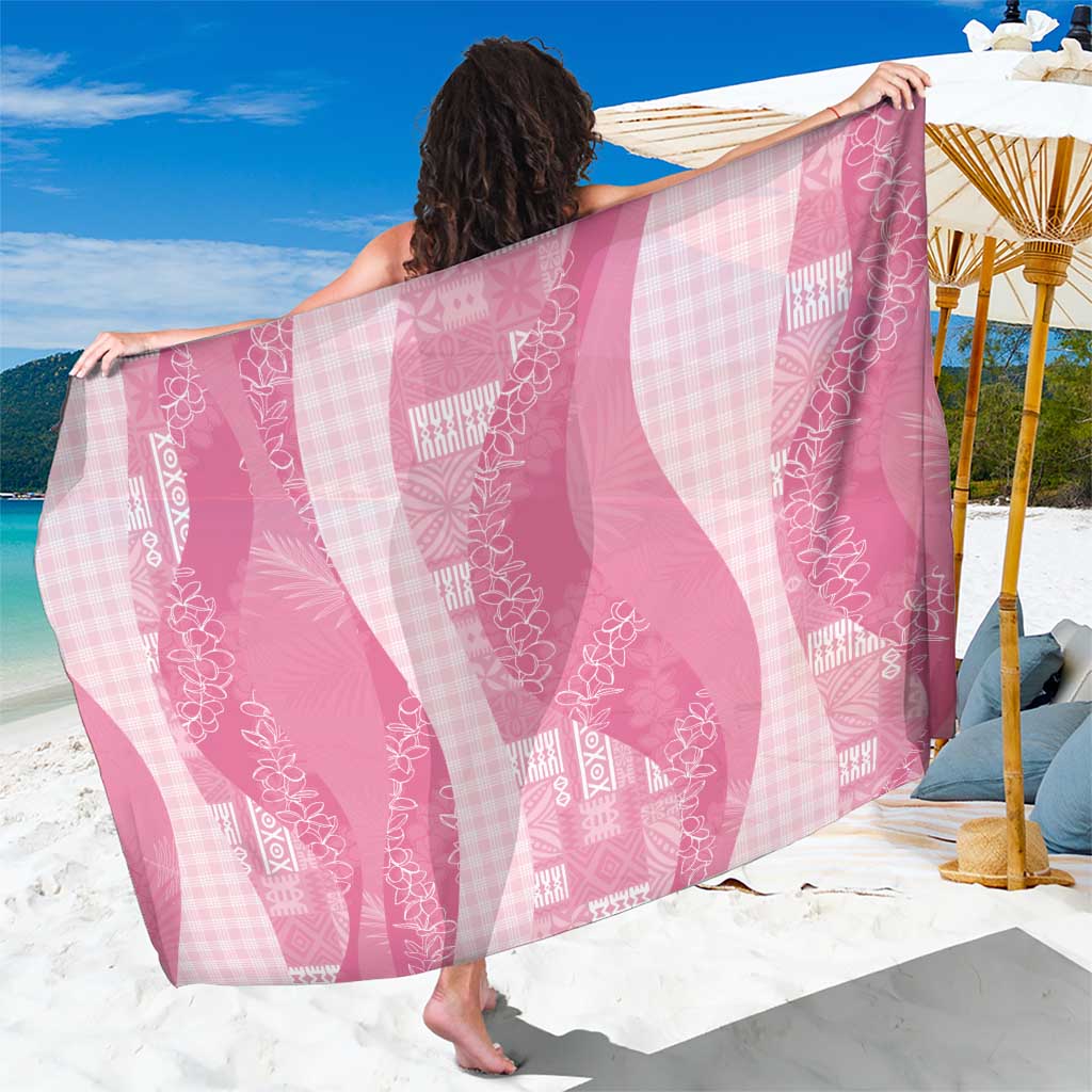 Polynesian Tribal Pattern Patchwork Picturesque Sarong Rose Pink