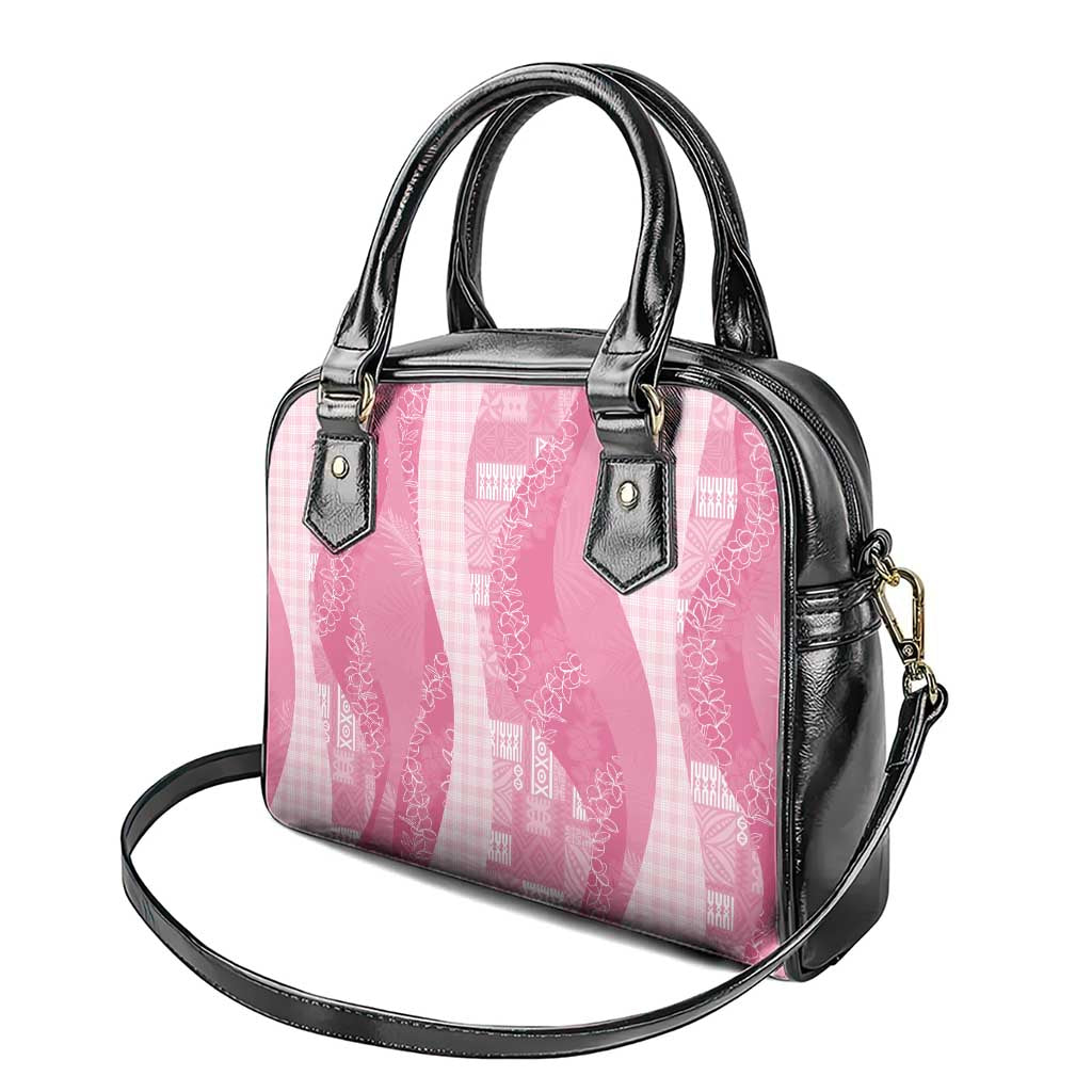 Polynesian Tribal Pattern Patchwork Picturesque Shoulder Handbag Rose Pink