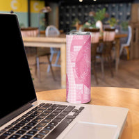 Polynesian Tribal Pattern Patchwork Picturesque Skinny Tumbler Rose Pink