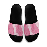 Polynesian Tribal Pattern Patchwork Picturesque Slide Sandals Rose Pink
