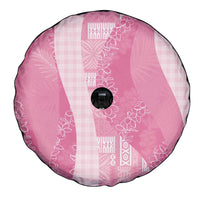 Polynesian Tribal Pattern Patchwork Picturesque Spare Tire Cover Rose Pink