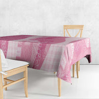 Polynesian Tribal Pattern Patchwork Picturesque Tablecloth Rose Pink