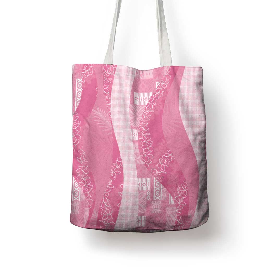 Polynesian Tribal Pattern Patchwork Picturesque Tote Bag Rose Pink