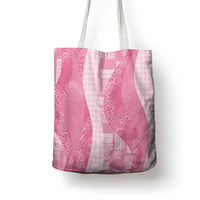 Polynesian Tribal Pattern Patchwork Picturesque Tote Bag Rose Pink