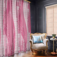 Polynesian Tribal Pattern Patchwork Picturesque Window Curtain Rose Pink