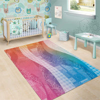 Polynesian Tribal Pattern Patchwork Picturesque Area Rug Holographic
