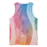 Polynesian Tribal Pattern Patchwork Picturesque Basketball Jersey Holographic