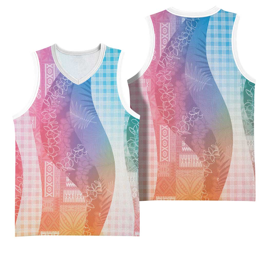 Polynesian Tribal Pattern Patchwork Picturesque Basketball Jersey Holographic