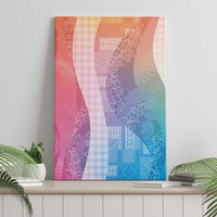 Polynesian Tribal Pattern Patchwork Picturesque Canvas Wall Art Holographic