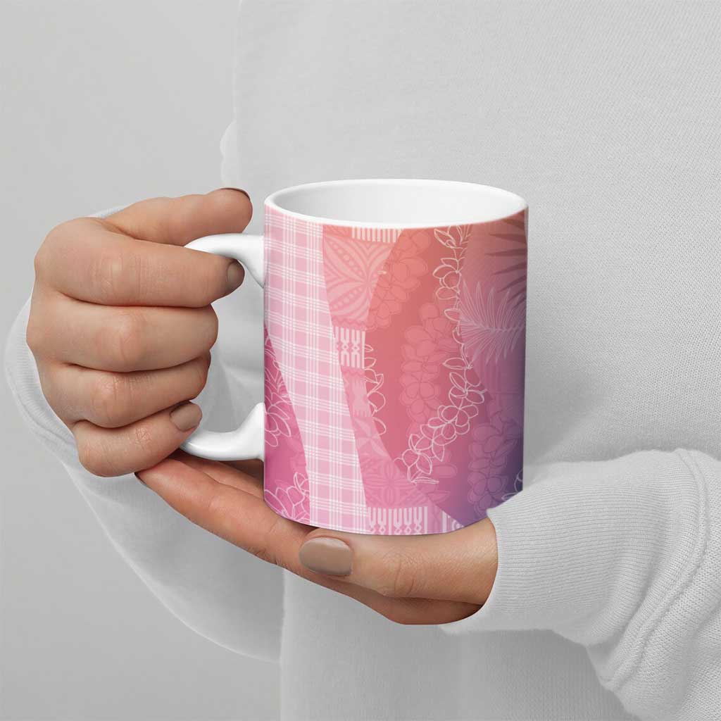 Polynesian Tribal Pattern Patchwork Picturesque Ceramic Mug Holographic