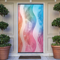 Polynesian Tribal Pattern Patchwork Picturesque Door Cover Holographic