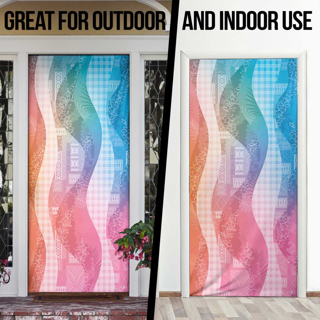Polynesian Tribal Pattern Patchwork Picturesque Door Cover Holographic