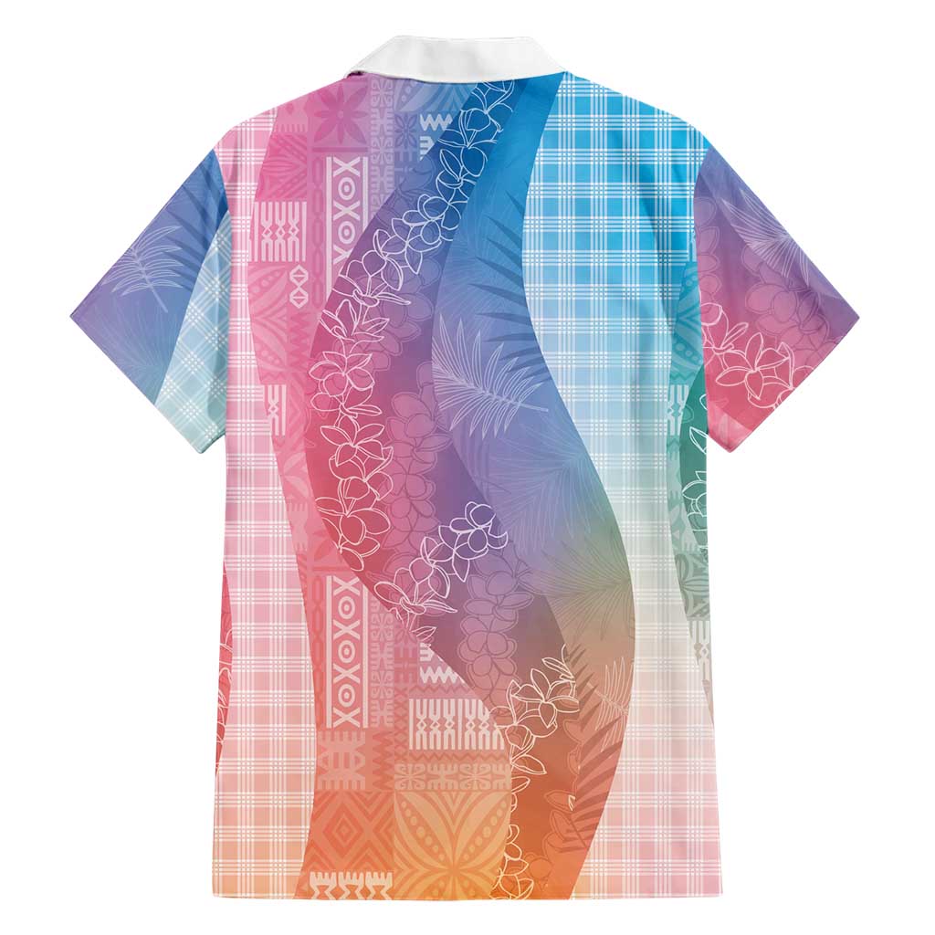 Polynesian Tribal Pattern Patchwork Picturesque Family Matching Mermaid Dress and Hawaiian Shirt Holographic