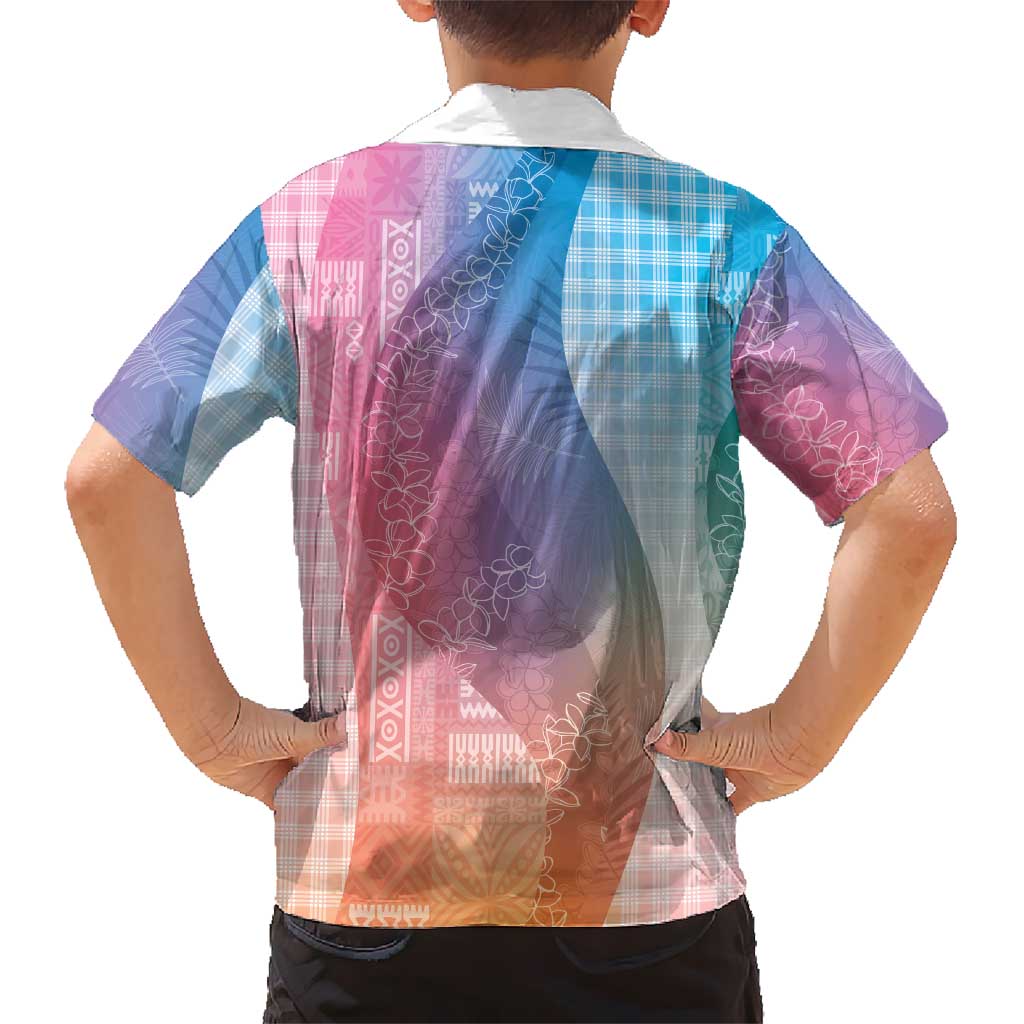 Polynesian Tribal Pattern Patchwork Picturesque Family Matching Summer Maxi Dress and Hawaiian Shirt Holographic
