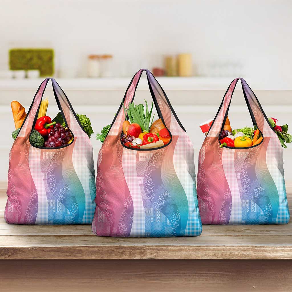 Polynesian Tribal Pattern Patchwork Picturesque Grocery Bag Holographic
