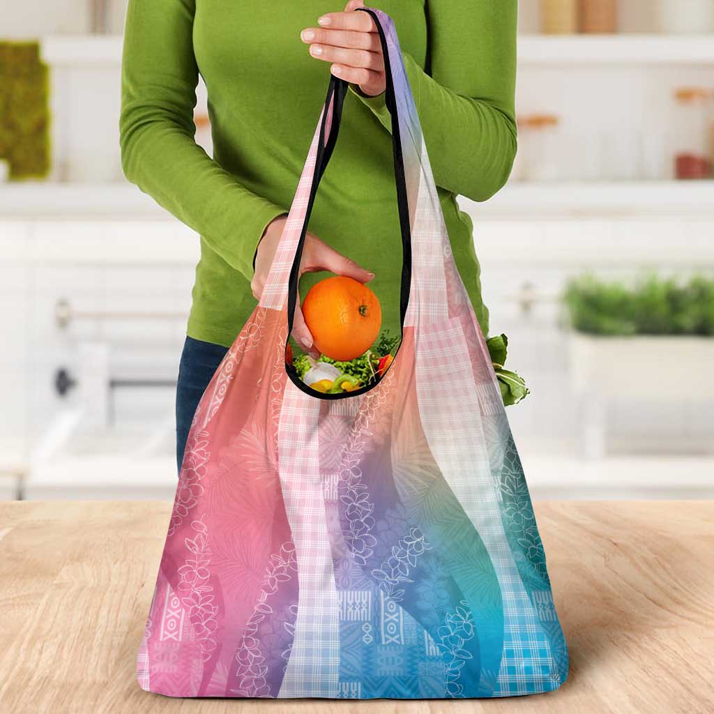 Polynesian Tribal Pattern Patchwork Picturesque Grocery Bag Holographic