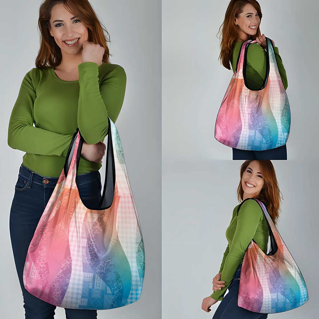 Polynesian Tribal Pattern Patchwork Picturesque Grocery Bag Holographic