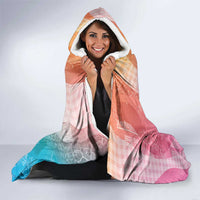 Polynesian Tribal Pattern Patchwork Picturesque Hooded Blanket Holographic