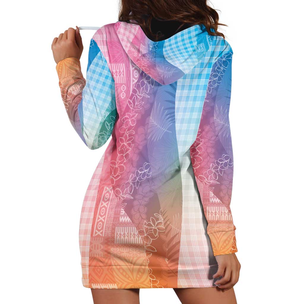 Polynesian Tribal Pattern Patchwork Picturesque Hoodie Dress Holographic