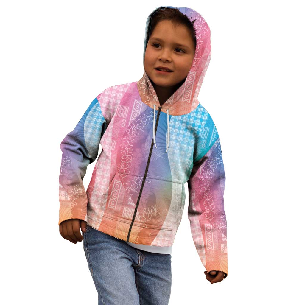 Polynesian Tribal Pattern Patchwork Picturesque Kid Hoodie Holographic