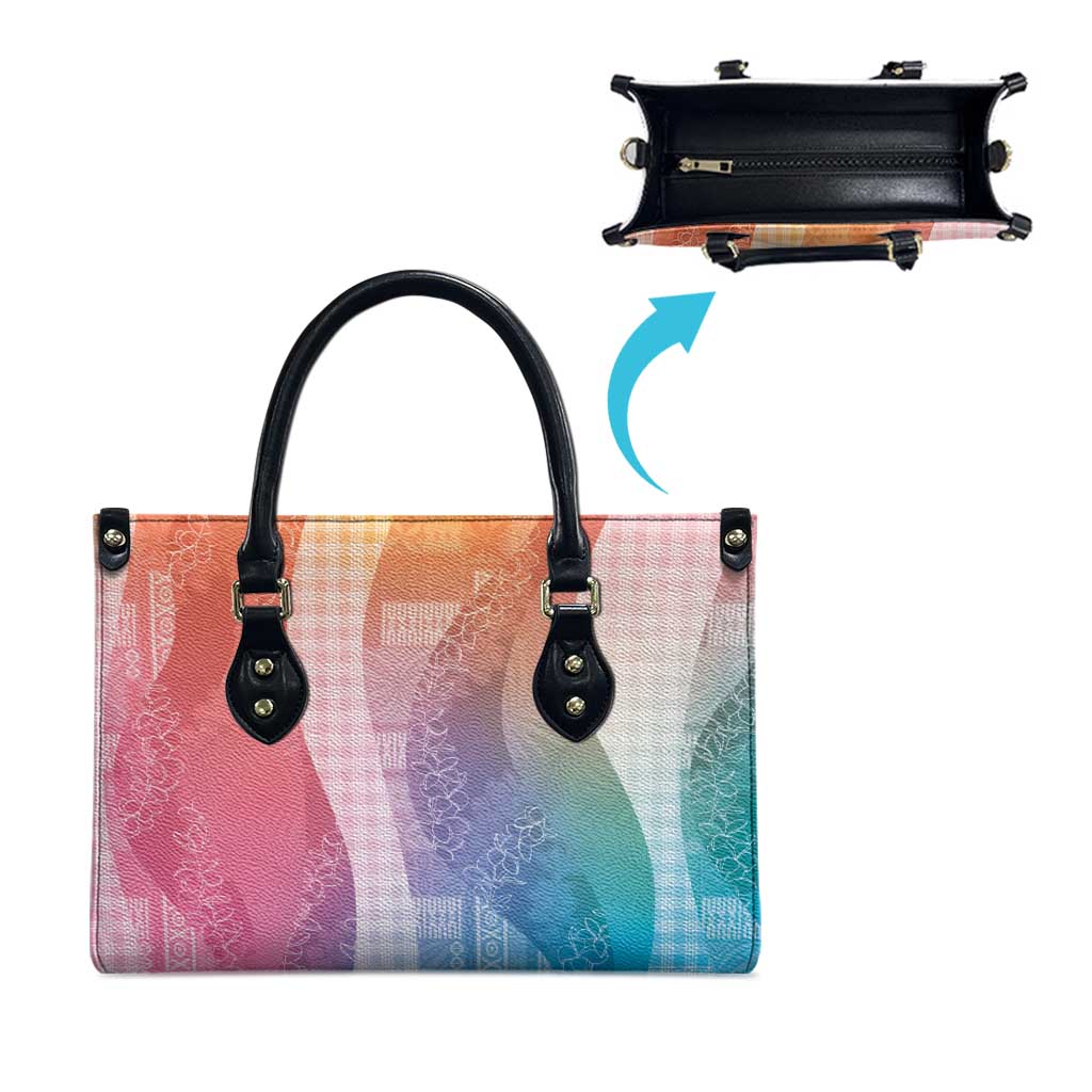 Polynesian Tribal Pattern Patchwork Picturesque Leather Bag Holographic