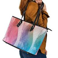Polynesian Tribal Pattern Patchwork Picturesque Leather Tote Bag Holographic