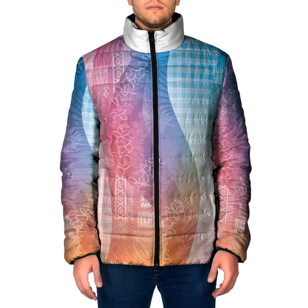 Polynesian Tribal Pattern Patchwork Picturesque Padded Jacket Holographic