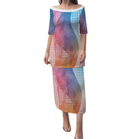 Polynesian Tribal Pattern Patchwork Picturesque Puletasi Holographic