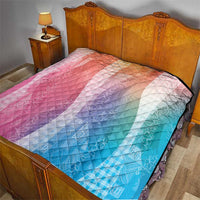 Polynesian Tribal Pattern Patchwork Picturesque Quilt Holographic