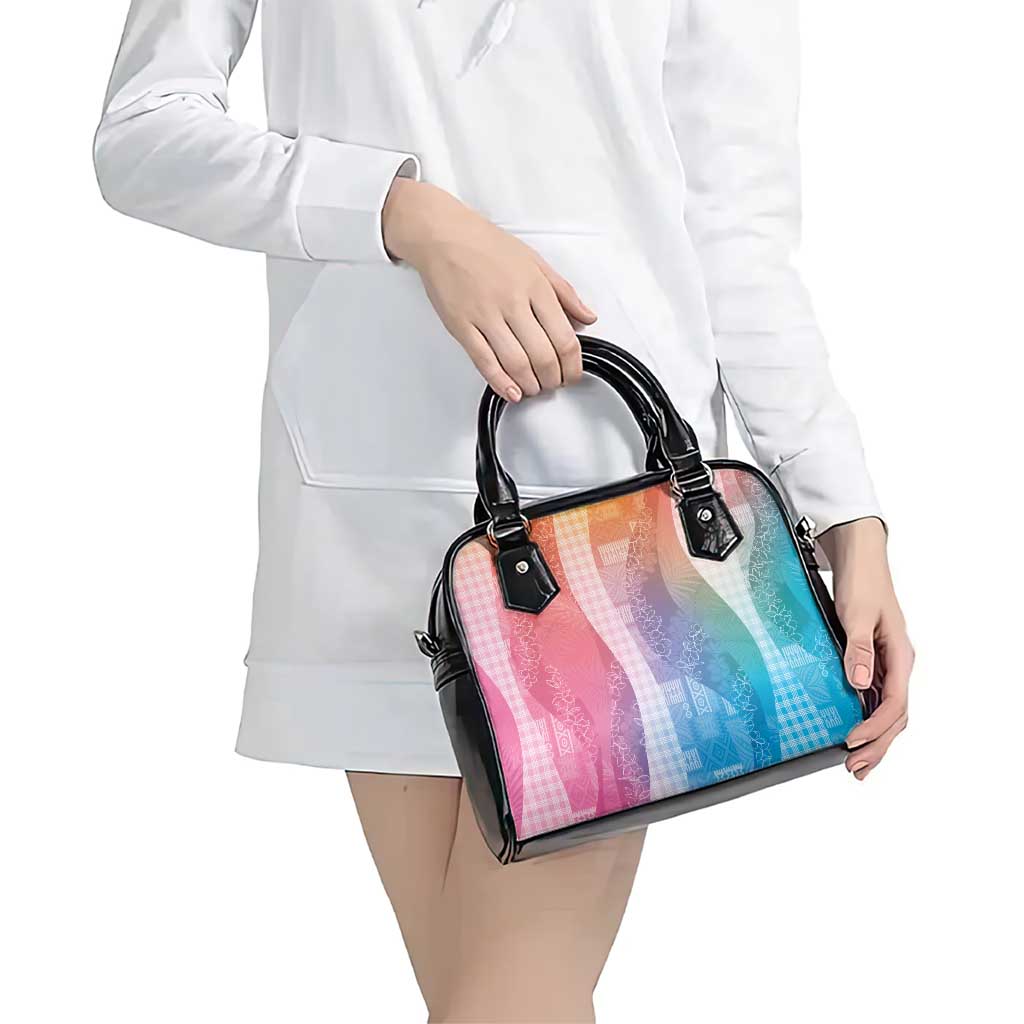 Polynesian Tribal Pattern Patchwork Picturesque Shoulder Handbag Holographic