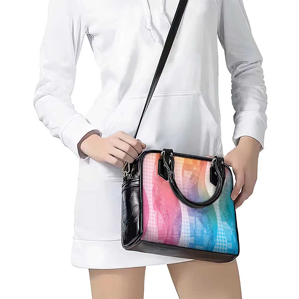 Polynesian Tribal Pattern Patchwork Picturesque Shoulder Handbag Holographic