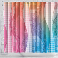 Polynesian Tribal Pattern Patchwork Picturesque Shower Curtain Holographic