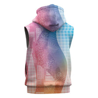 Polynesian Tribal Pattern Patchwork Picturesque Sleeveless Hoodie Holographic