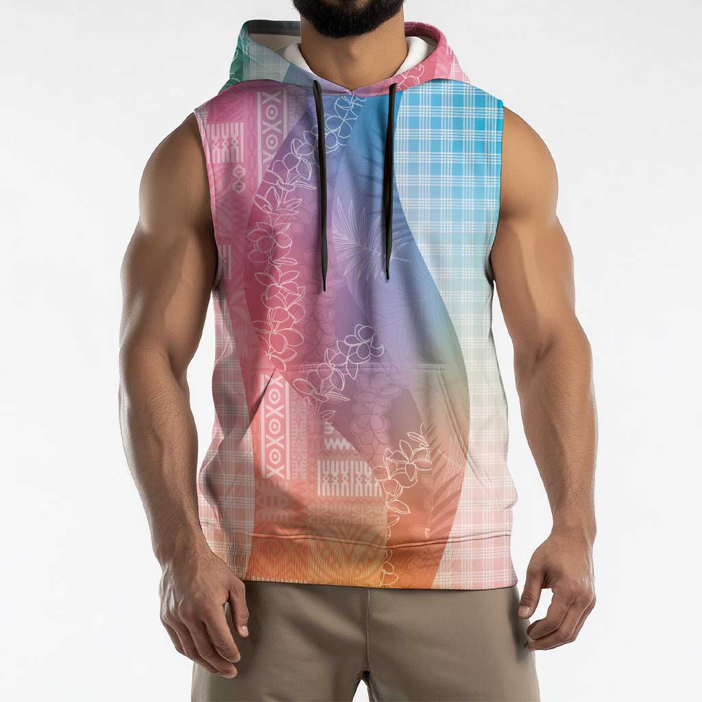 Polynesian Tribal Pattern Patchwork Picturesque Sleeveless Hoodie Holographic