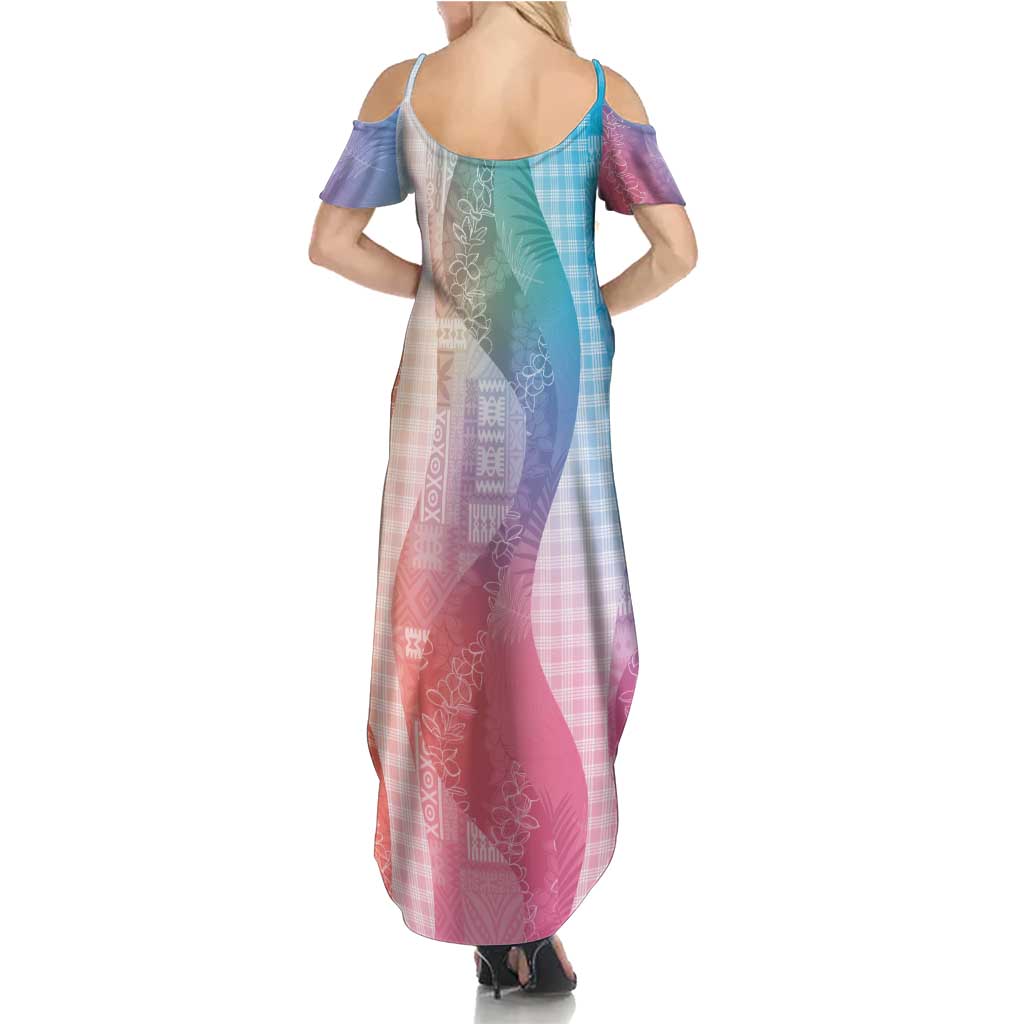 Polynesian Tribal Pattern Patchwork Picturesque Summer Maxi Dress Holographic