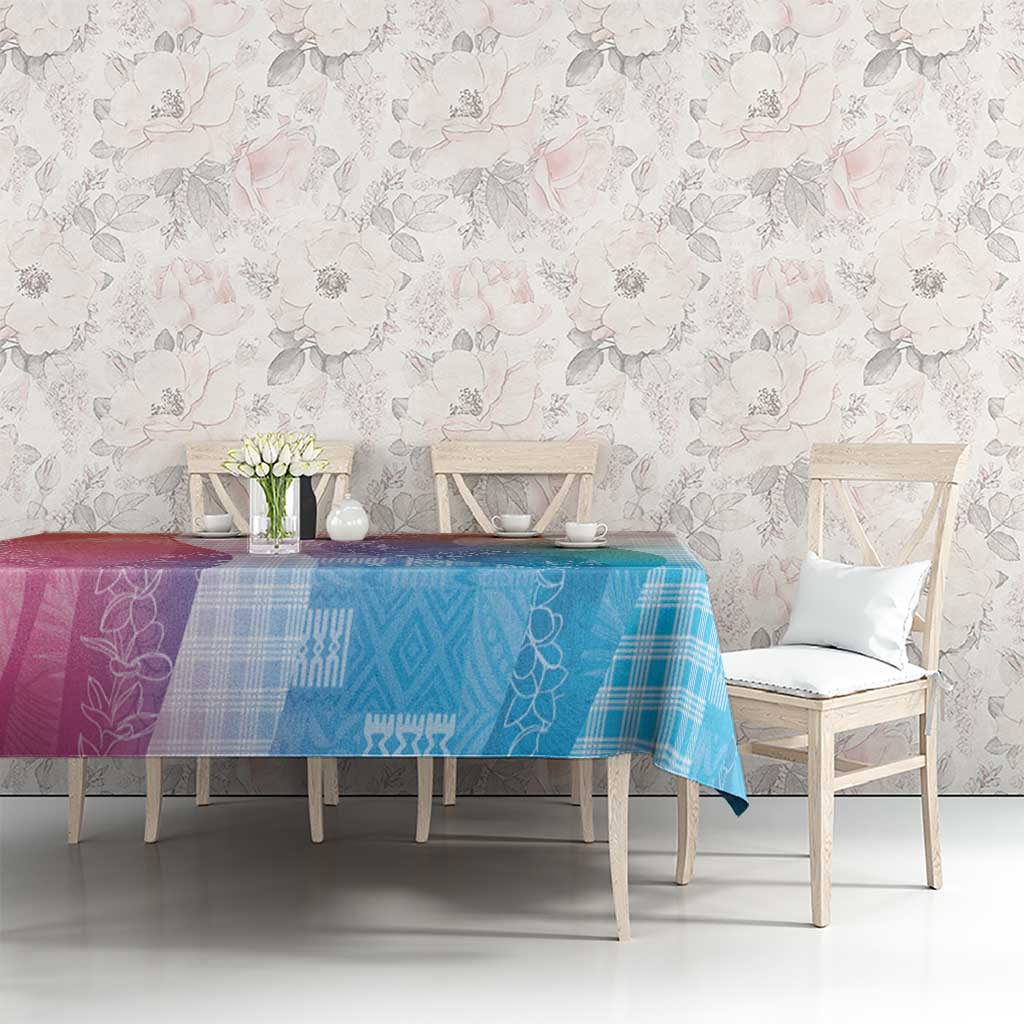 Polynesian Tribal Pattern Patchwork Picturesque Tablecloth Holographic