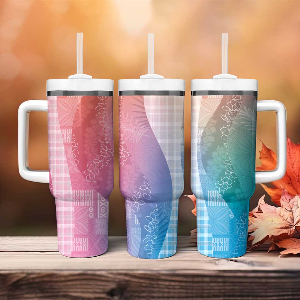 Polynesian Tribal Pattern Patchwork Picturesque Tumbler With Handle Holographic